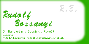 rudolf bossanyi business card