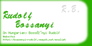 rudolf bossanyi business card